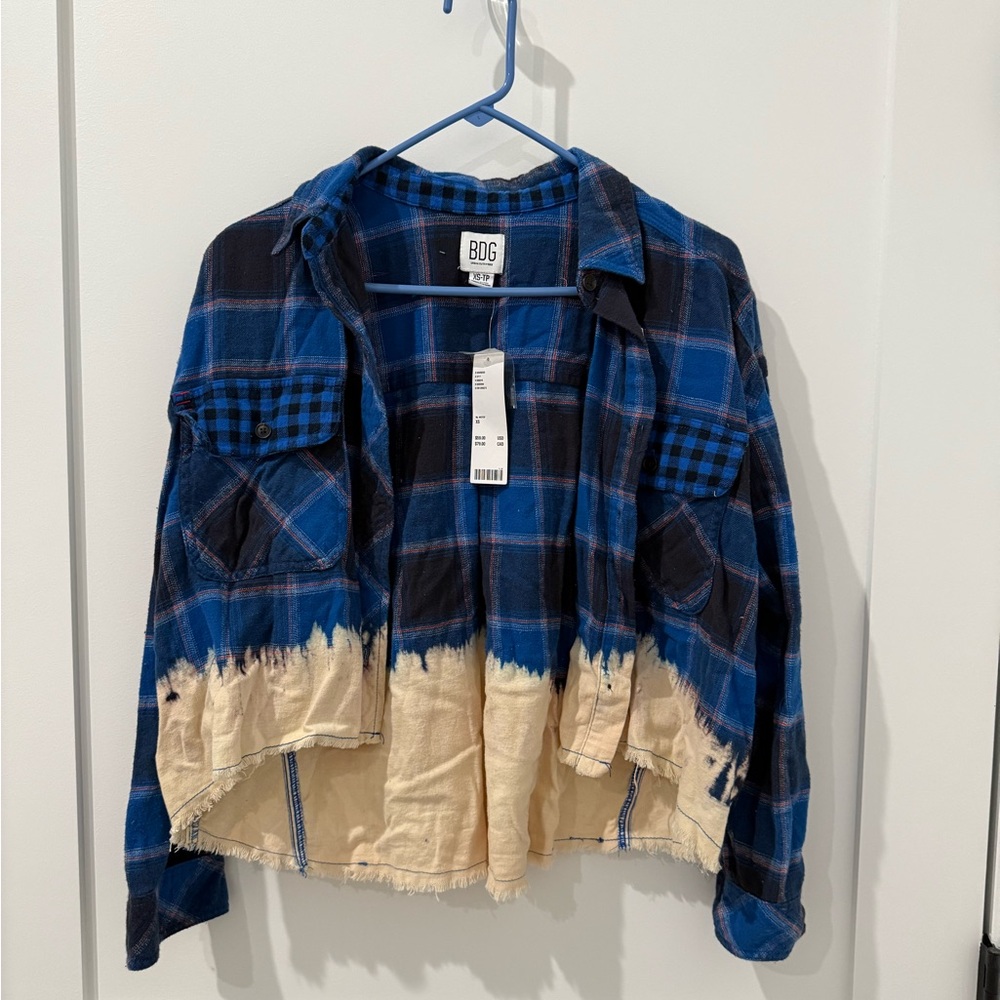 NWT Urban Outfitters dropped distressed flannel XS